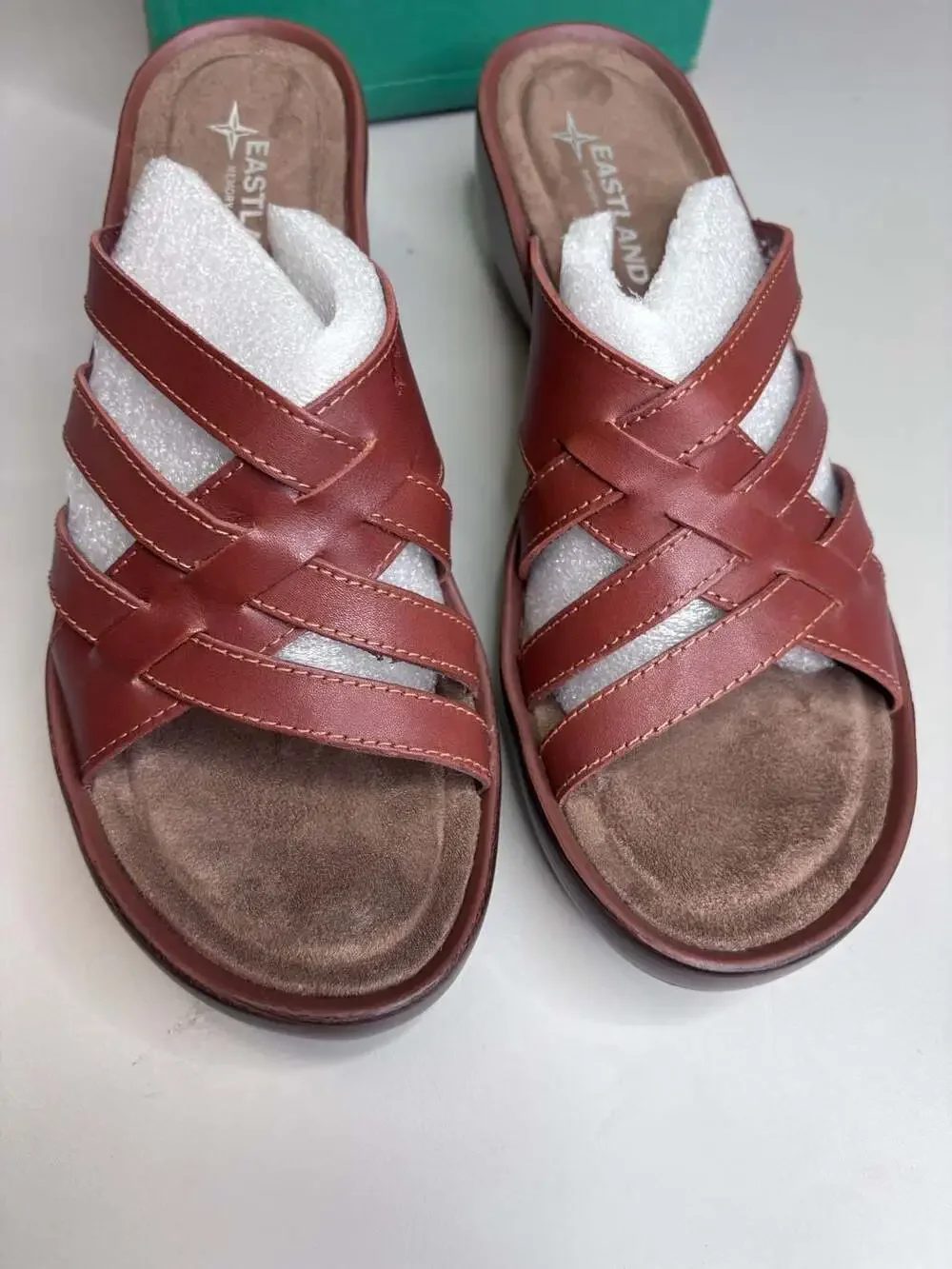 Eastland Women's Poppy Memory Foam Strappy Wedge Sandals size 9